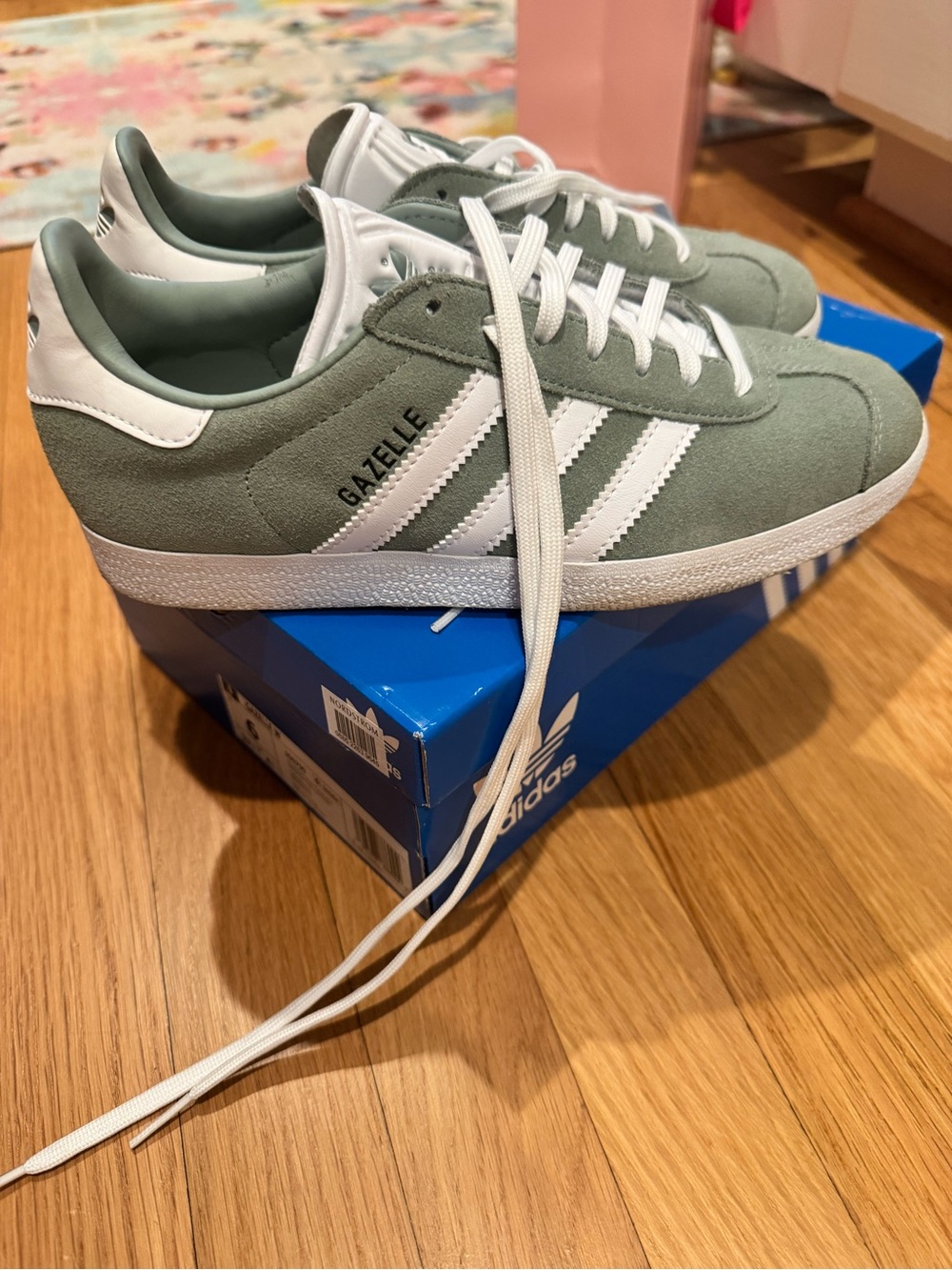 adidas Originals Gazelle Women's Sneakers in Sage Green and White